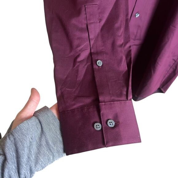 NWT! Calvin Klein maroon infinite non iron button down shirt - Picture 11 of 12